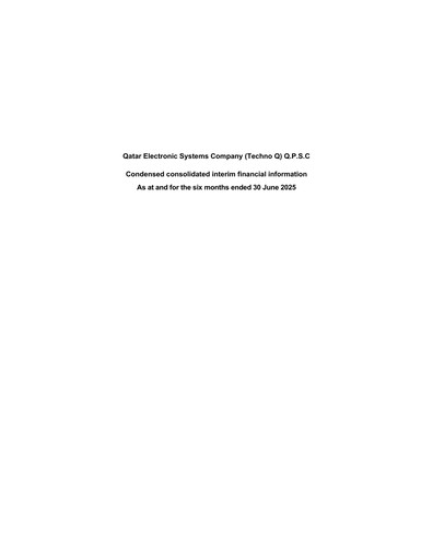 Thumbnail Qatar Electronic Systems Half-year Report 2025-h1