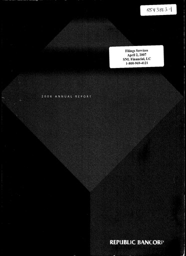 Miniature Republic Bank Rapport annuel 2006