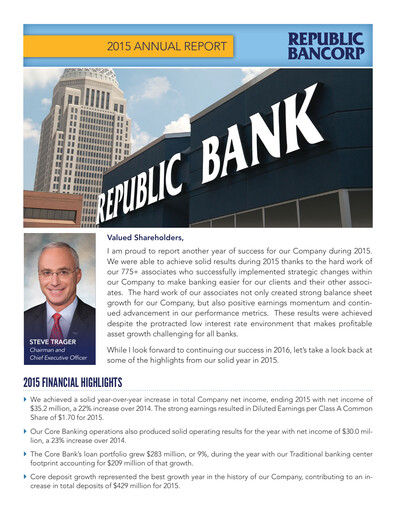 Miniature Republic Bank Rapport annuel 2015