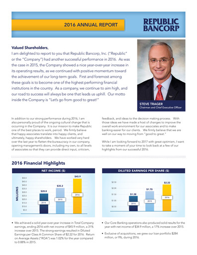 Miniature Republic Bank Rapport annuel 2016