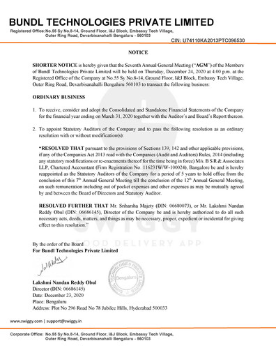 Miniature Swiggy Rapport annuel 2021