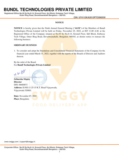 Miniature Swiggy Rapport annuel 2023