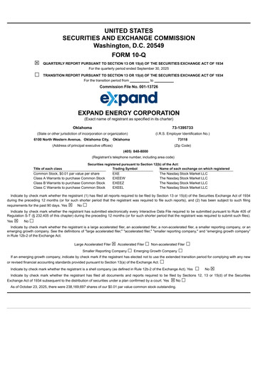 Thumbnail Expand Energy Quarterly Report 2025-q3