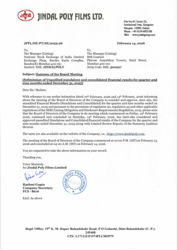 Thumbnail Jindal Poly Films
 Quarterly Report 2025-q3
