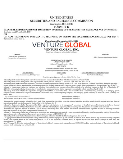 Thumbnail Venture Global Annual Report 2025