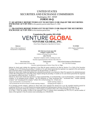 Thumbnail Venture Global Quarterly Report 2026-q1