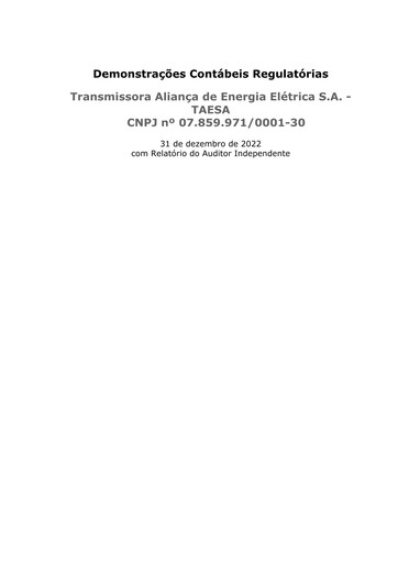Vorschaubild Taesa (Transmissora Aliança de Energia Elétrica) Finanzbericht 2022