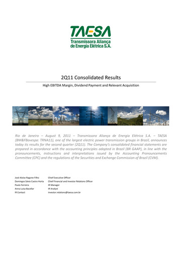 Miniature Taesa (Transmissora Aliança de Energia Elétrica) Rapport trimestriel 2011-q2