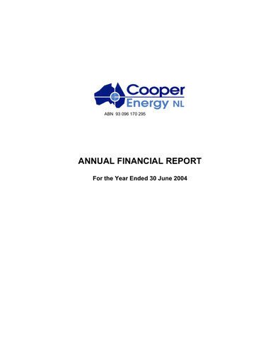 Thumbnail Amplitude Energy Financial Report 2004
