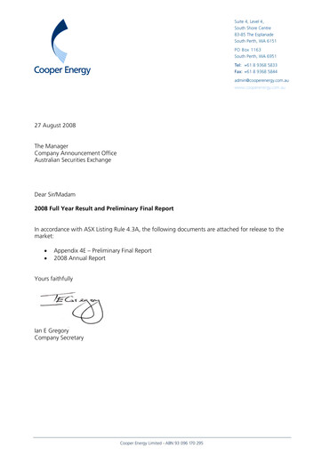 Thumbnail Amplitude Energy Financial Report 2008