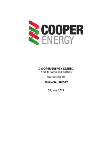 Thumbnail Amplitude Energy Financial Report 2013