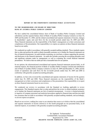 Vorschaubild Bank of Ayudhya Finanzmitteilung 2009-h1