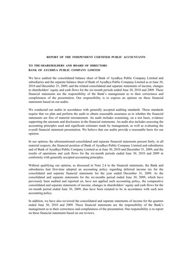 Vorschaubild Bank of Ayudhya Finanzmitteilung 2010-h1