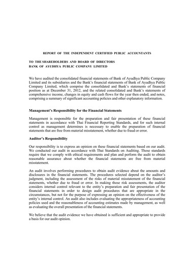 Vorschaubild Bank of Ayudhya Finanzmitteilung 2012