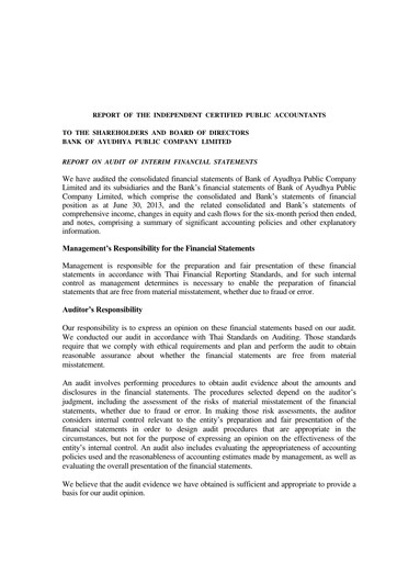 Vorschaubild Bank of Ayudhya Finanzmitteilung 2013-h1