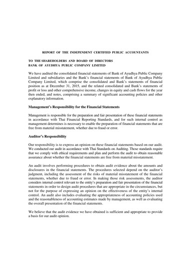 Vorschaubild Bank of Ayudhya Finanzmitteilung 2015