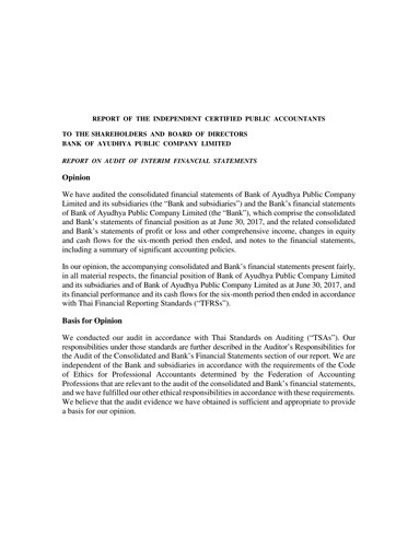 Vorschaubild Bank of Ayudhya Finanzmitteilung 2017-h1