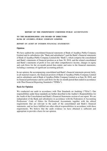 Vorschaubild Bank of Ayudhya Finanzmitteilung 2018-h1