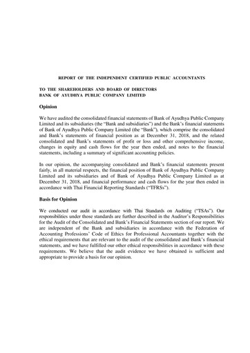 Vorschaubild Bank of Ayudhya Finanzmitteilung 2018