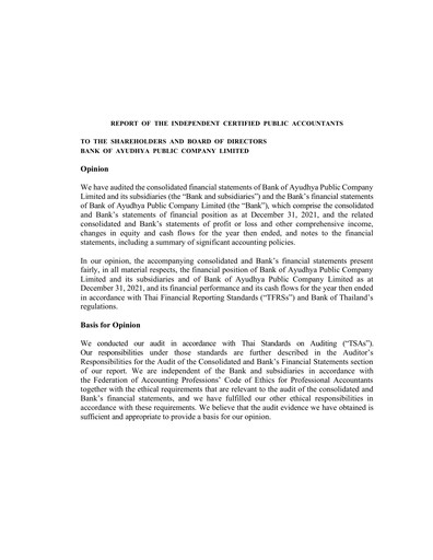 Vorschaubild Bank of Ayudhya Finanzmitteilung 2021