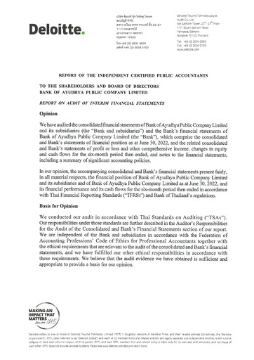 Vorschaubild Bank of Ayudhya Finanzmitteilung 2022-h1