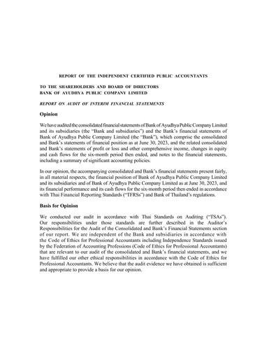 Vorschaubild Bank of Ayudhya Finanzmitteilung 2023-h1