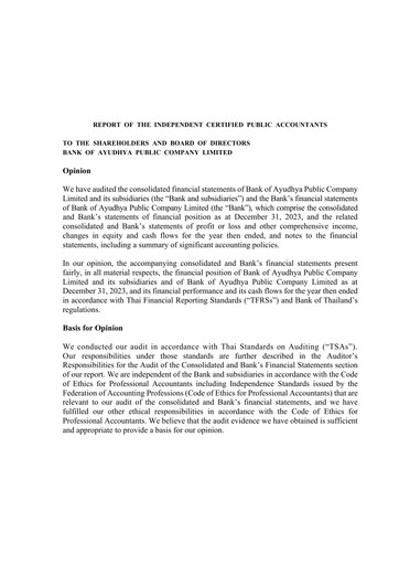 Vorschaubild Bank of Ayudhya Finanzmitteilung 2023