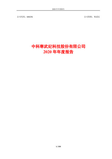 Vorschaubild Cambricon Technologies Jahresbericht 2020