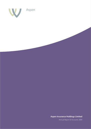 Thumbnail Aspen Insurance Annual Report 2004