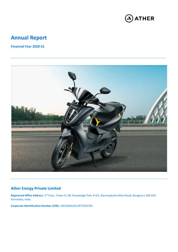 Thumbnail Ather Energy Annual Report 2020-2021