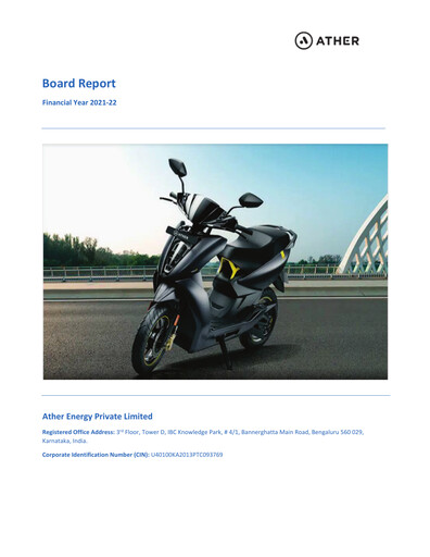 Thumbnail Ather Energy Annual Report 2021-2022