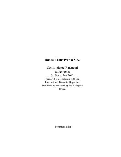 Vorschaubild Banca Transilvania Finanzmitteilung 2012