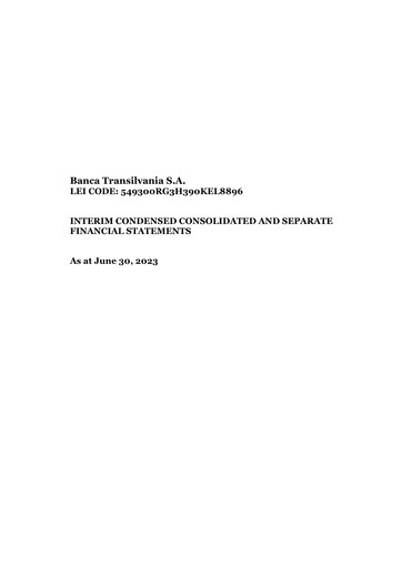 Vorschaubild Banca Transilvania Finanzmitteilung 2023-h1