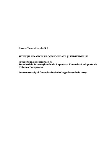 Miniature Banca Transilvania Bilan financier 2019