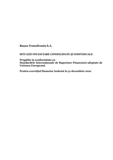 Miniature Banca Transilvania Bilan financier 2021