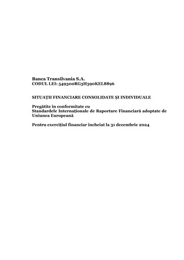 Miniature Banca Transilvania Bilan financier 2024