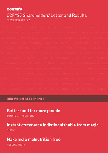 Miniature Eternal (Zomato) Rapport trimestriel 2022-q2