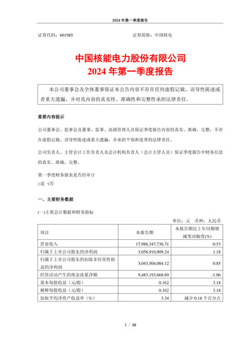 Thumbnail China National Nuclear Power Quarterly Report 2024-q1