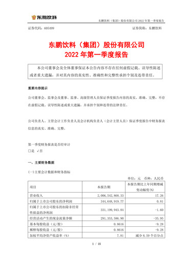 Thumbnail Eastroc Beverage Group Quarterly Report 2022-q1