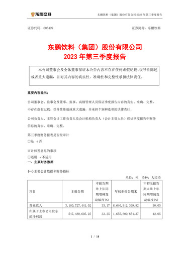 Thumbnail Eastroc Beverage Group Quarterly Report 2023-q3