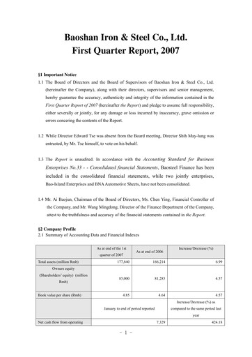 Thumbnail Baosteel Quarterly Report 2007-q1