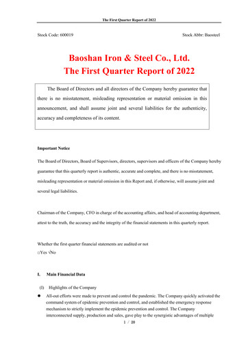 Thumbnail Baosteel Quarterly Report 2022-q1