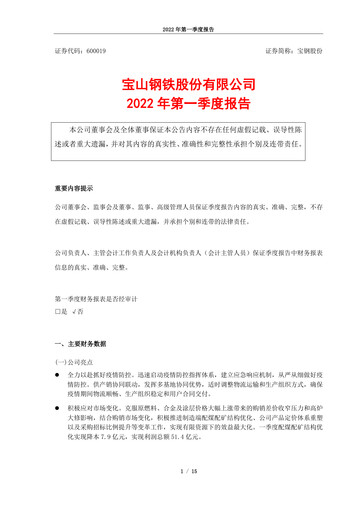 Thumbnail Baosteel Quarterly Report 2022-q1