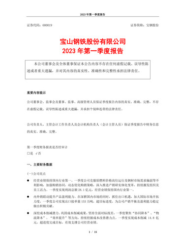 Thumbnail Baosteel Quarterly Report 2023-q1
