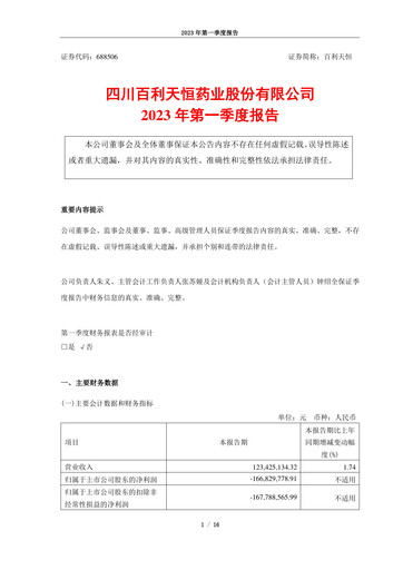 Thumbnail Sichuan Biokin Pharmaceutical Quarterly Report 2023-q1