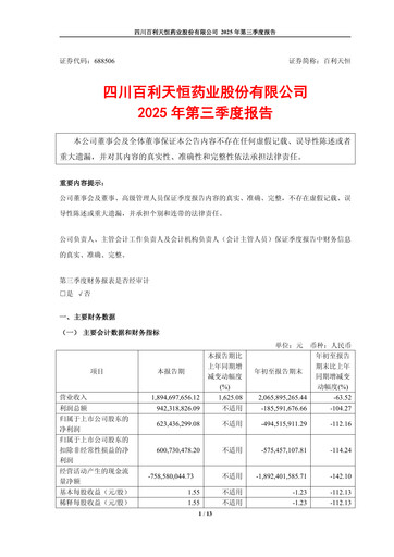 Thumbnail Sichuan Biokin Pharmaceutical Quarterly Report 2025-q3