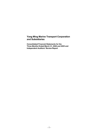 Thumbnail Yang Ming Quarterly Report 2026-q1
