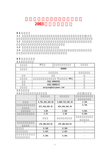Thumbnail SDIC Power Holdings Quarterly Report 2003-q1