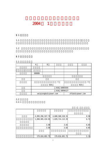 Thumbnail SDIC Power Holdings Quarterly Report 2004-q1