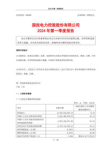 Thumbnail SDIC Power Holdings Quarterly Report 2024-q1
